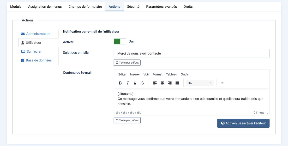 Copie envoyée au visiteur